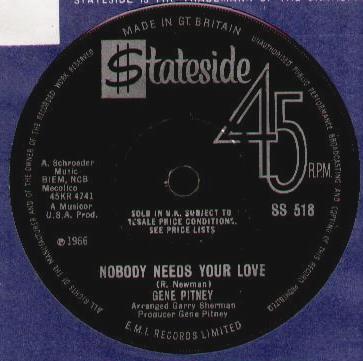 Gene Pitney - Nobody Needs Your Love