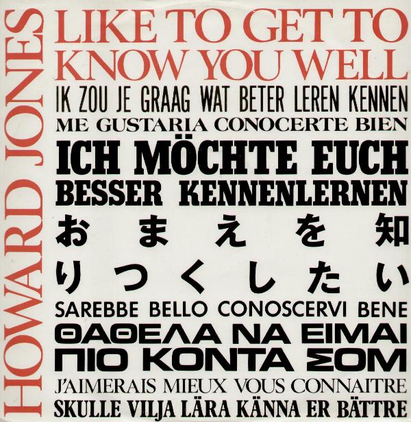 Howard Jones - Like To Get To Know You Well LP