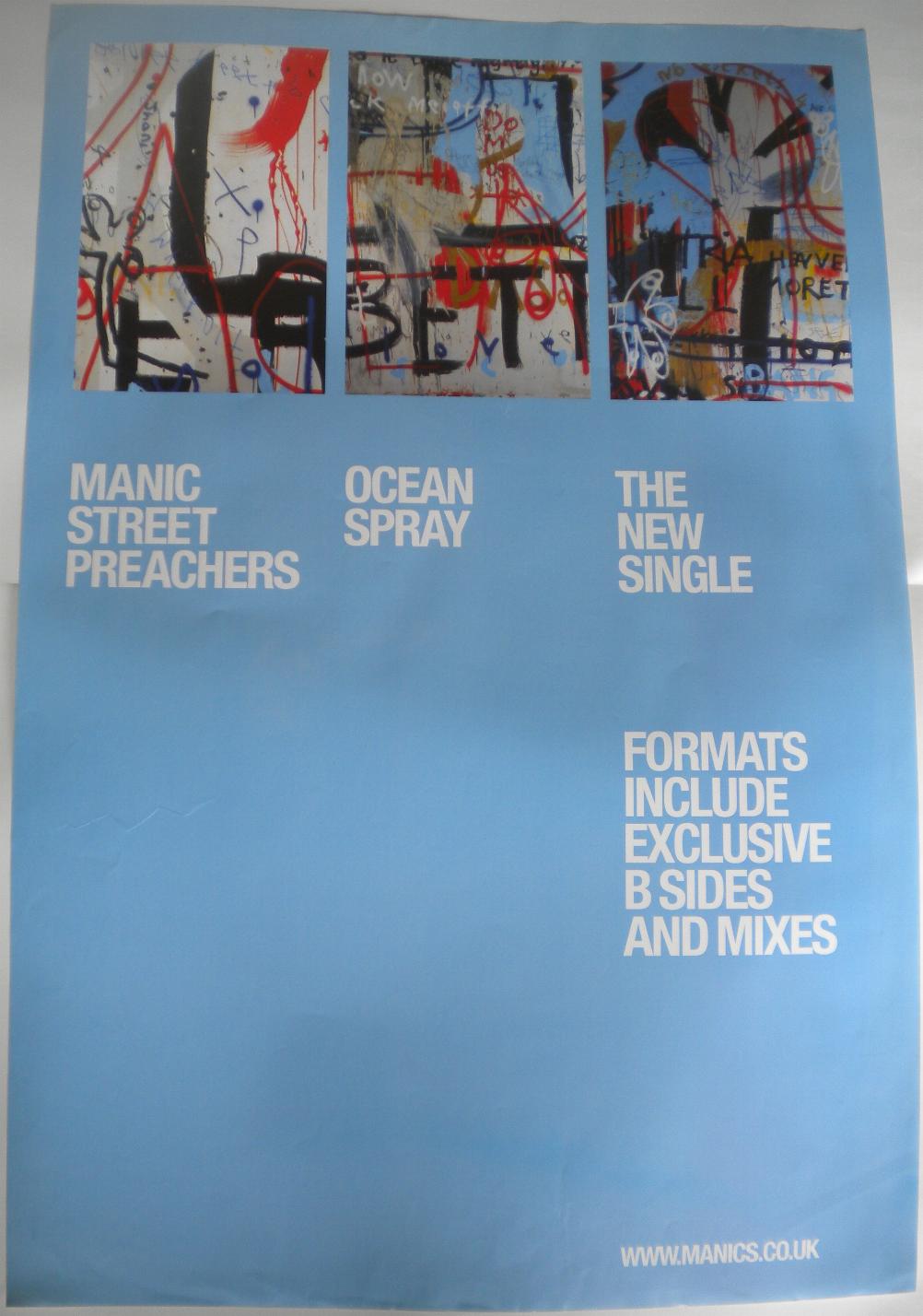 MANIC STREET PREACHERS OCEAN SPRAY ORIGINAL OFFICIAL RECORD COMPANY POSTER